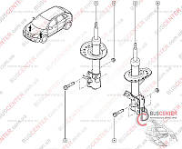 Амортизатор передний левый газовый (стойка) Renault Koleos 54303JY01B