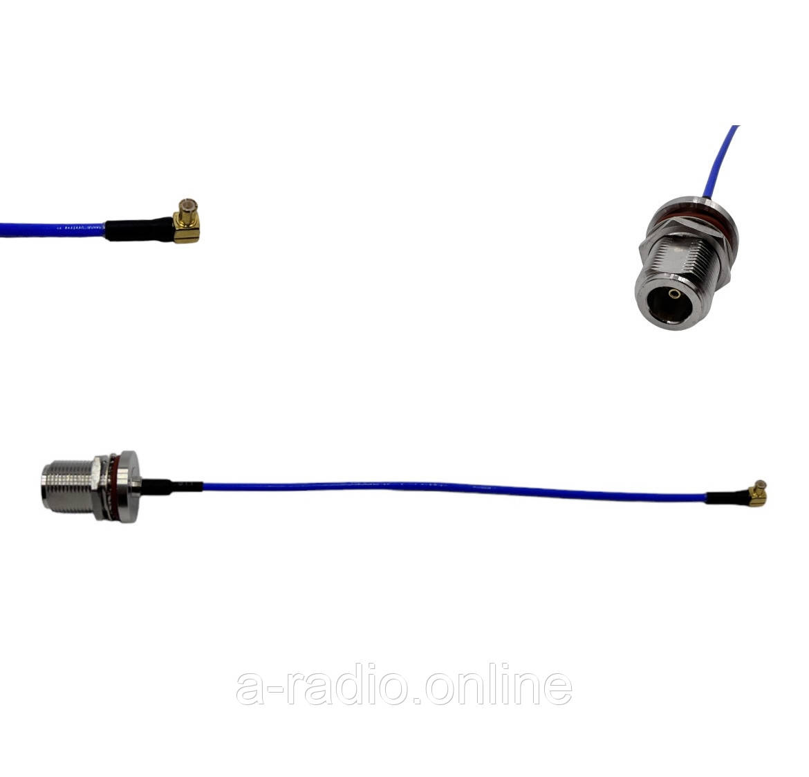 Пігтейл MCX-90 - N - Type-F ВЧ кабель перехідник RG405 20 см, кутовий