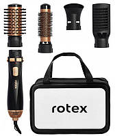 Фен щетка браш для волос 4в1 Rotex RHC490-T вращающаяся расческа стайлер с турмалиновым покрытием 1200 Вт