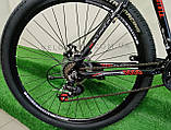 Велосипед CrossBike Everest 29" Рама алюміній 19" 2022 Black-Red, фото 9