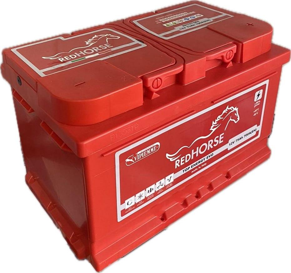 Акумулятор автомобільний RED HORSE VIP Top Energy 75 Ah (R+) (700A)