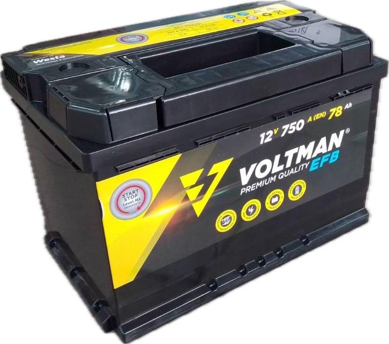 Акумулятор автомобільний VOLTMAN EFB 78 Ah (R+) (750A)
