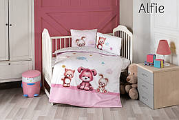 Дитяча натуральна постільна білизна у ліжечко сатин  Frist choice 3D Alfie