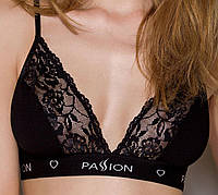 Эластичный топ с кружевом, Passion PS001 TOP, M, черный