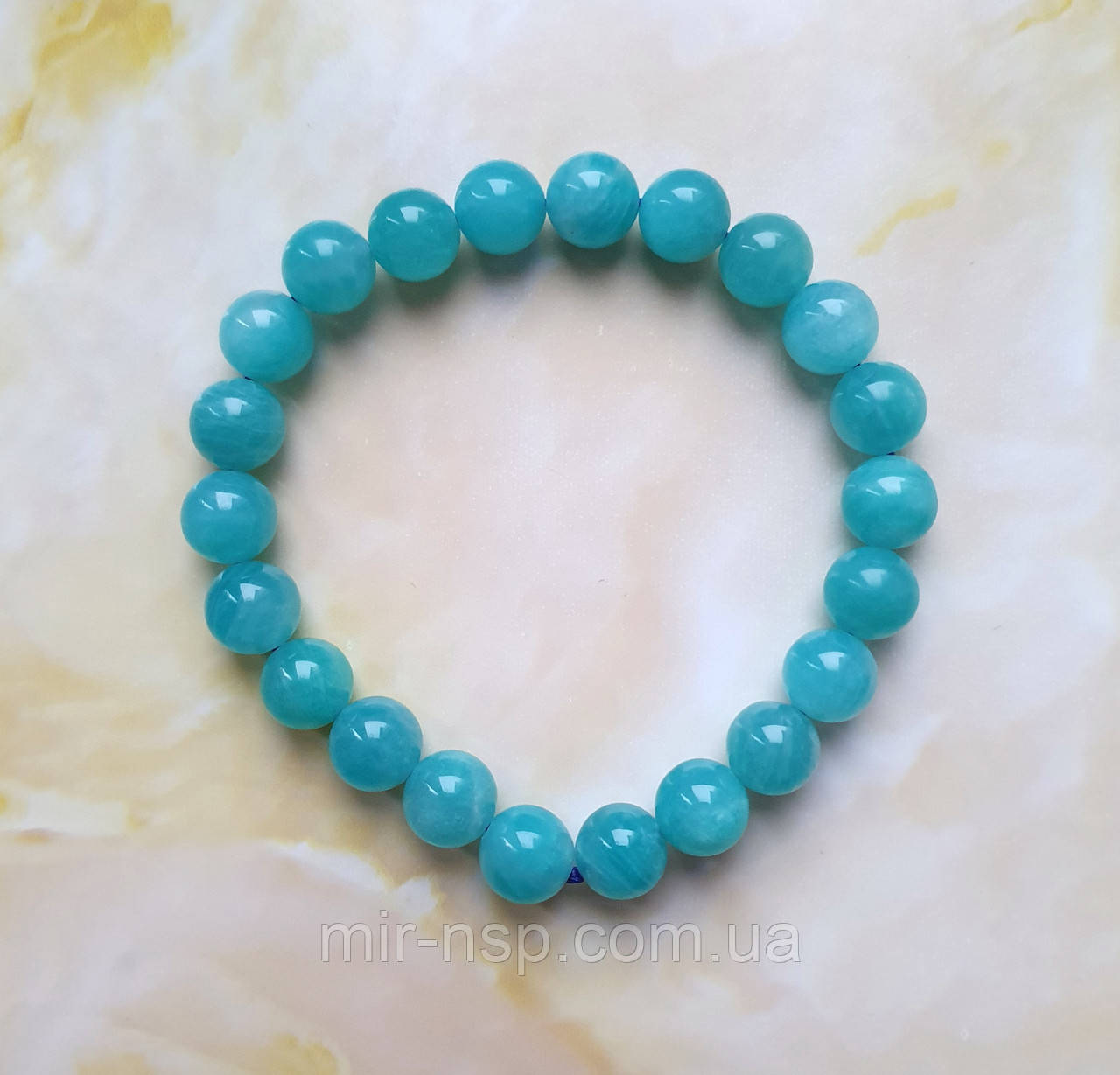 Браслет 100% натуральний амазоніт 8 мм вага 20г, фото 1