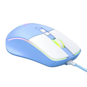 Комп'ютерна миша Onikuma CW916 Blue-White, фото 3