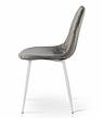Стілець обідній м'який на металевих ніжках Марс Мікс меблі, колір білий + велюр сірий, фото 6