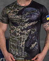 Тактическая футболка пототводящая coolmax с принтом Punisher Saint Javelin черная