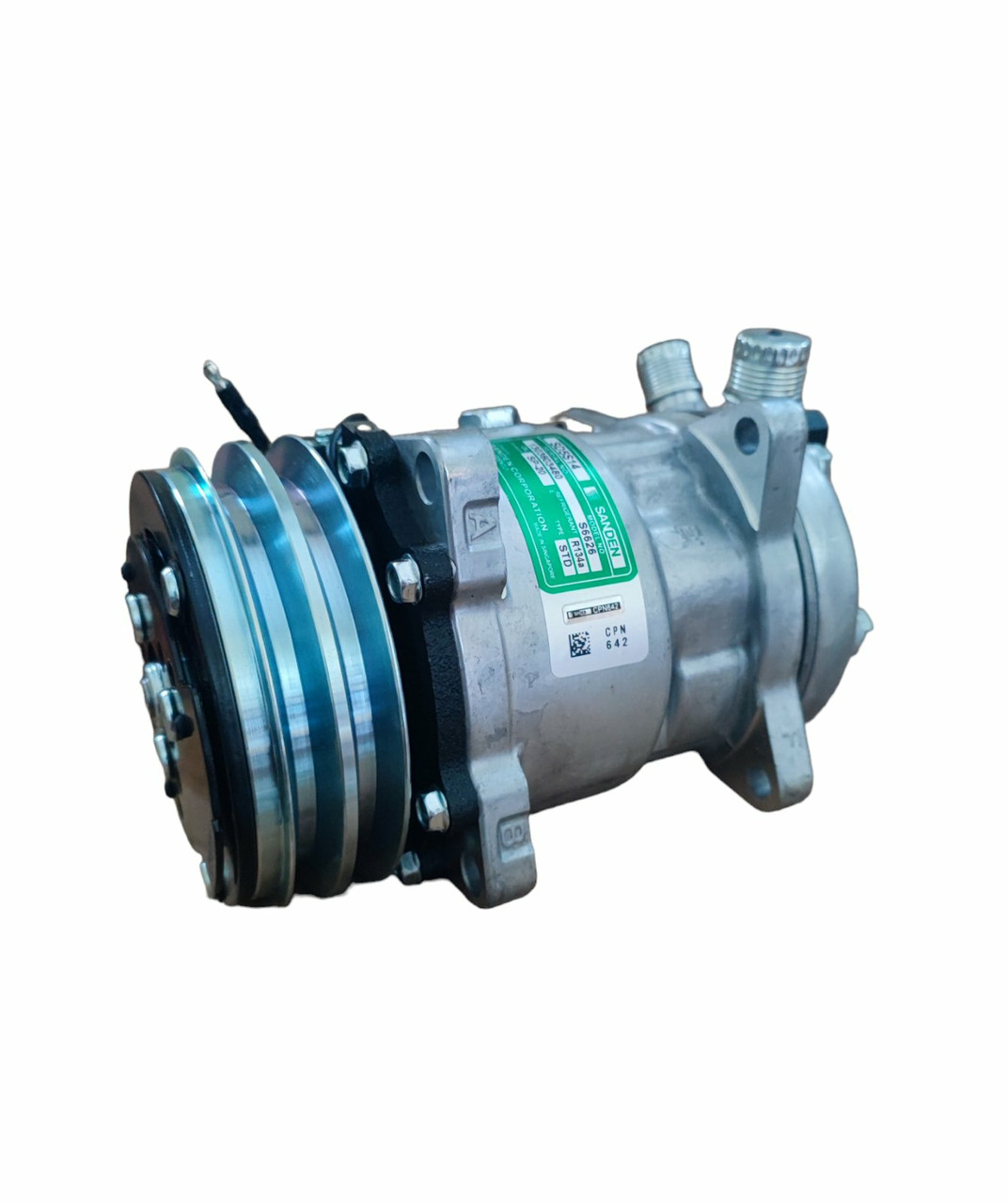 Компресор кондиціонера SANDEN SD5S14 (508) 12 V Тип шківа: 2A Д. шківа: 132,00 мм Вертикальні виходи O-ring, фото 1