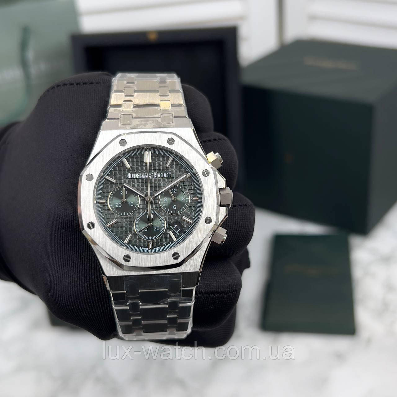 Годинник наручний A.u.d.e.m.a.r.s. P.i.g.u.e.t. Royal Oak Silver-Green