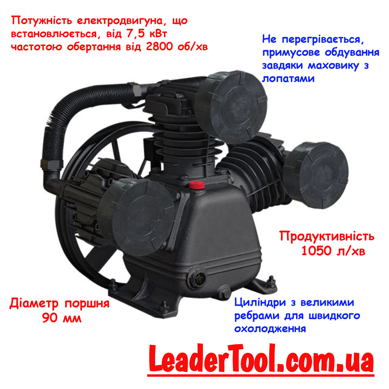 Голова компресорна 1050 л/хв 7,5 кВт INTERTOOL PT-0040AP