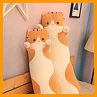 Самые красивые плюшевые игрушки Кот Батон коричневый 50см, детская обьемная мягкая игрушка ручной работы