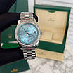 Годинник наручний Rolex 41 mm Day — Date Oyster Perpetual Diamond Silver-Blue, фото 3