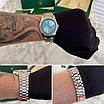 Годинник наручний Rolex 41 mm Day — Date Oyster Perpetual Diamond Silver-Blue, фото 4