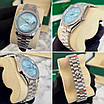 Годинник наручний Rolex 41 mm Day — Date Oyster Perpetual Diamond Silver-Blue, фото 5