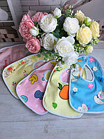 Дитячий водонепроникний слинявчик на кнопці для немовлят, м'який тканинний нагрудник для новонароджених 5 шт