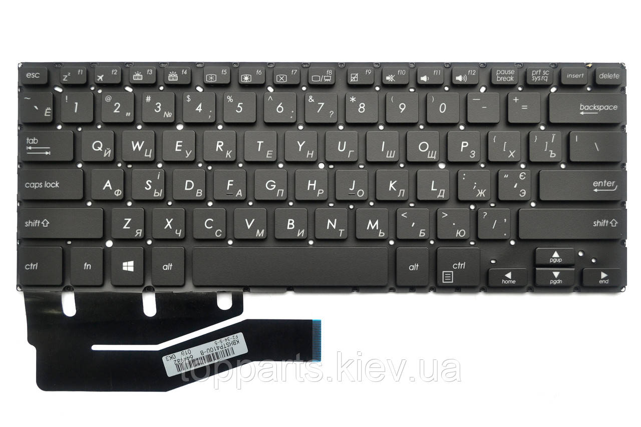 Клавіатура для ноутбуків Asus VivoBook TP410, TP410U, TP410UA, TP461U Series чорна без рамки з підсвіткою UA/RU/US