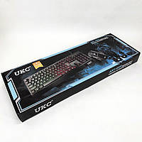 Клавиатура+мышка UKC с LED подсветкой от USB M-710, клавиатура игровая с подсветкой EZ-267 и мышкой tis