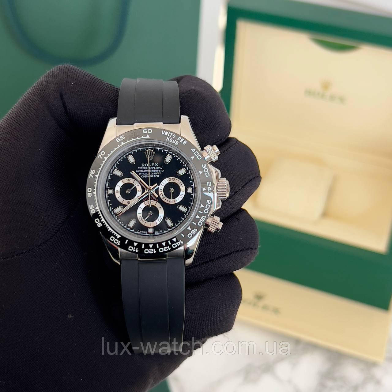 Годинник чоловічий Rolex Daytona Silicone, фото 1