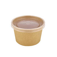 Крафтовий супник з кришкою 240 мл, упаковка СТАНДАРТ 50 шт, 007900143/007900132