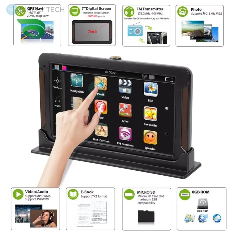 Навігатор Android 7 GPS Q8/512, Автомобільний GPS навігатор, фото 1