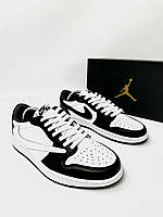 Чоловічі білі кросівки Nike Air Jordan 1 Low, чоловічі стильні шкіряні кросівки <unk> кеди В'єтнам Шкіра