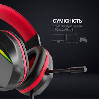 Наушники GamePro HS311 RGB Black/Red (HS311) o