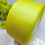 Репсова стрічка 4 см жовтого кольору, фото 3