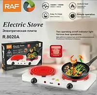 Электрическая Плита RAF 8020A 1000W | Настольная Двухконфорочная Варочная Поверхность