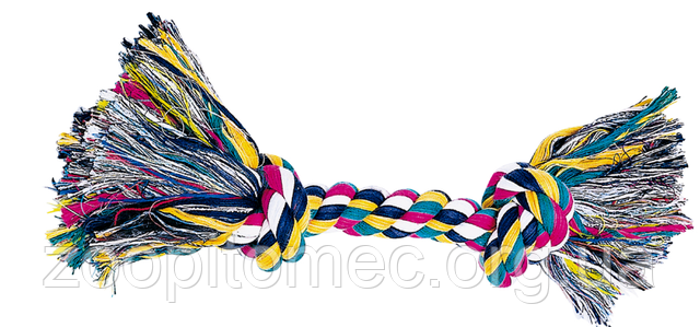 Іграшка мотузка з двома вузлами Ferplast PA 6520 для собак з х/б тканини Іграшка мотузка з двома вузлами Ferplast PA 6520 для собак з х/б тканини