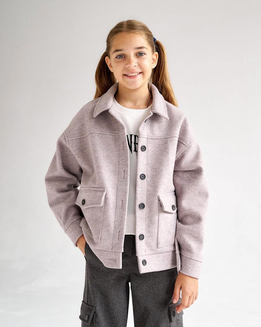 Піджак-пальто для дівчинки меланж темний тм BossKids розмір 140 см