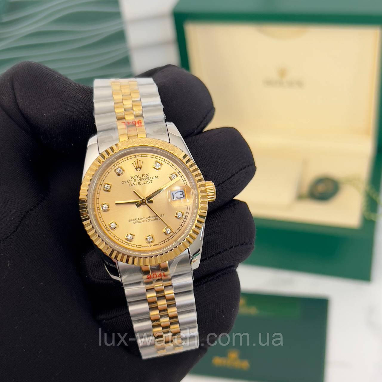 Годинник наручний Rolex Datejust 36 mm Diamond, Silver-Gold