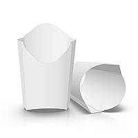 Коробка паперова для картоплі фрі, біла, міні 68х85 мм, 90 гр, 013300027