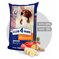 Сухой корм для собак Club 4 Paws Премиум. Для средних пород 14 кг. (4820083909719) o