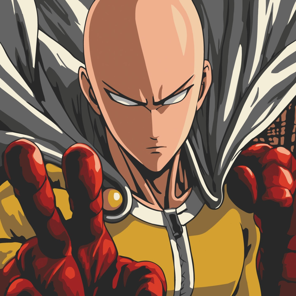 Картина за номерами 40х40 см. One-Punch Man Ван Панч Мен АС16083, фото 1
