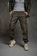 Мужские штаны карго хаки Softshell весенние осенние , Облегченные брюки хаки софтшелл с накладными карманами