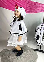 Детский карнавальный костюм Аиста для девочки с фатиновой юбкой 116-122