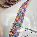 Репсова стрічка 2.5 см з малюнком пасхальних яєць, фото 3