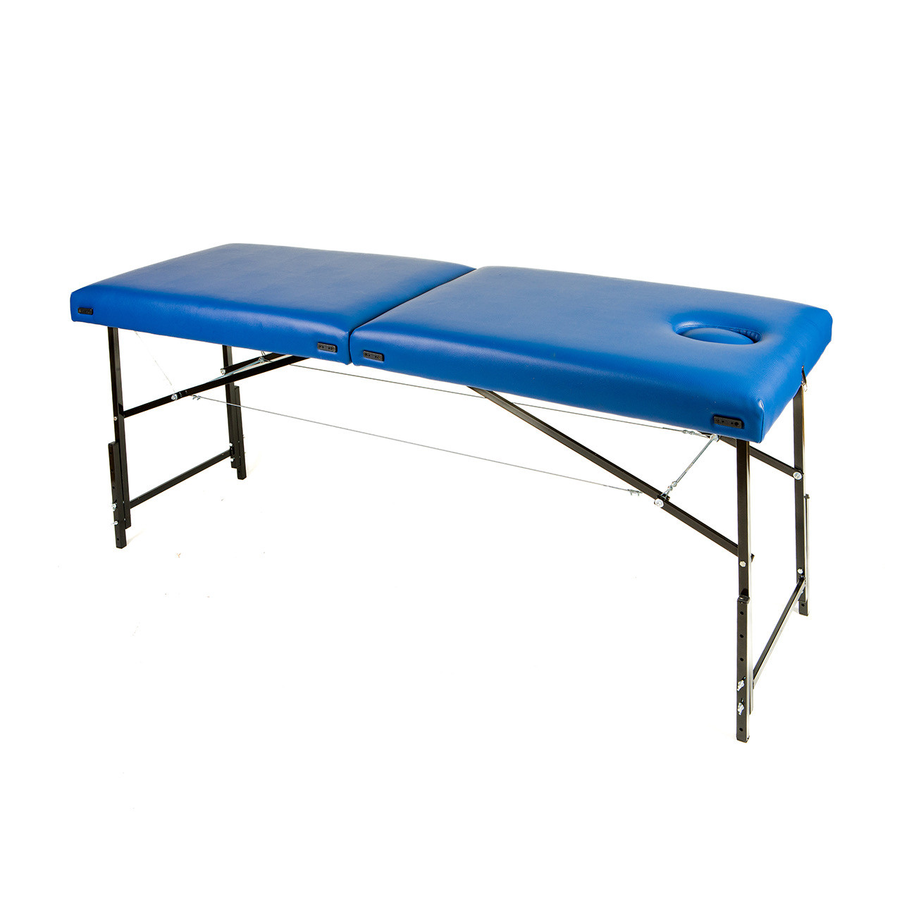 Масажний стіл 180х60 см ручне складання переносний Синій Кушетка для масажу з регулюванням висоти м'яка, фото 1