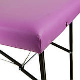 Кушетка 190х70 см косметологічна масажна ручне складання Стіл для масажу Бузковий, фото 2