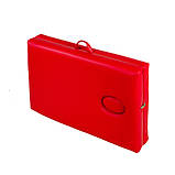 Масажний стіл 190х70 см з регулюванням висоти ручне складання Кушетка косметологічна складна Червона, фото 2