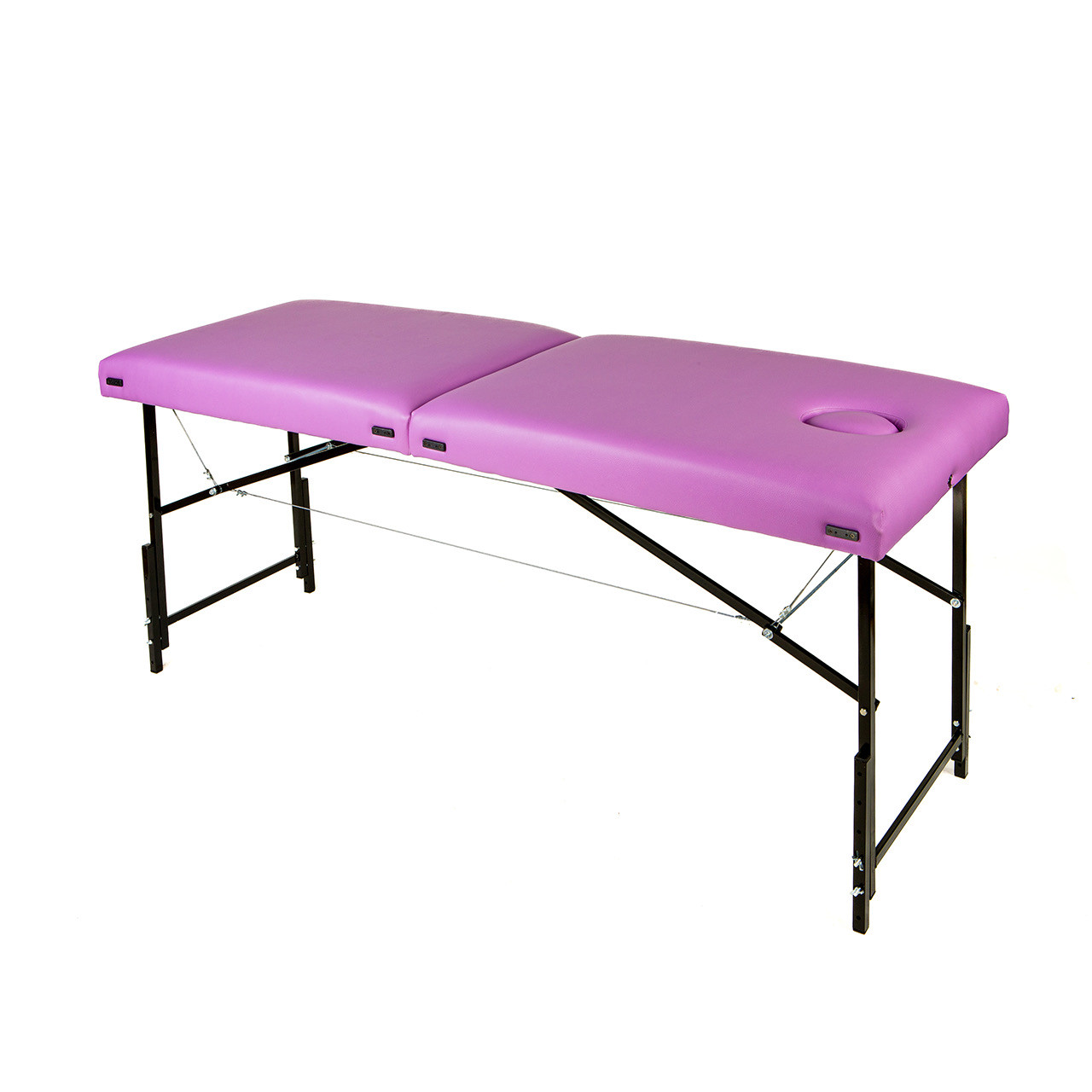 Масажний стіл 190х70 см з регулюванням висоти ручне складання Кушетка косметологічна складна Бузкова, фото 1