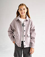 2155тем Пиджак-пальто для девочки меланж темный тм BossKids