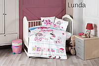 Детское натуральное постельное белье в кроватку сатин Frist choice 3D Lunda