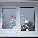 Інтер'єрна вінилова наклейка на стіну "Закохані котики", фото 2