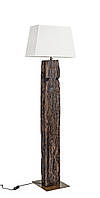 Торшер напольный светильник Hugo H155, белый, латунь, тиковое дерево