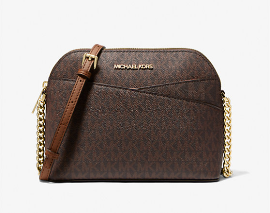 Жіноча сумка MICHAEL Michael Kors Jet Set Travel Medium Logo Dome Crossbody Bag (35F1GTVC6B) коричнева