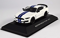 Коллекционная модель авто 1/43 Ford Mustang Shelby GT350R Whiite|Blue DEAgostini Mustang Collection