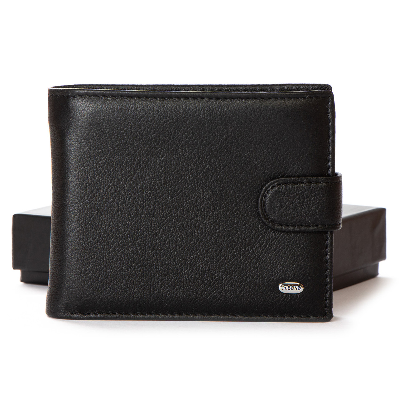Чоловіче шкіряне портмоне DR. BOND M2215 black.Купити чоловічі гаманці гуртом/роздріб в Україні., фото 1