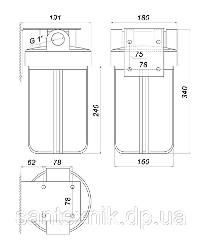 Фильтр-колба + ПП картридж Bіо+ systems SL10-BB Big Blue 10" 1 ...